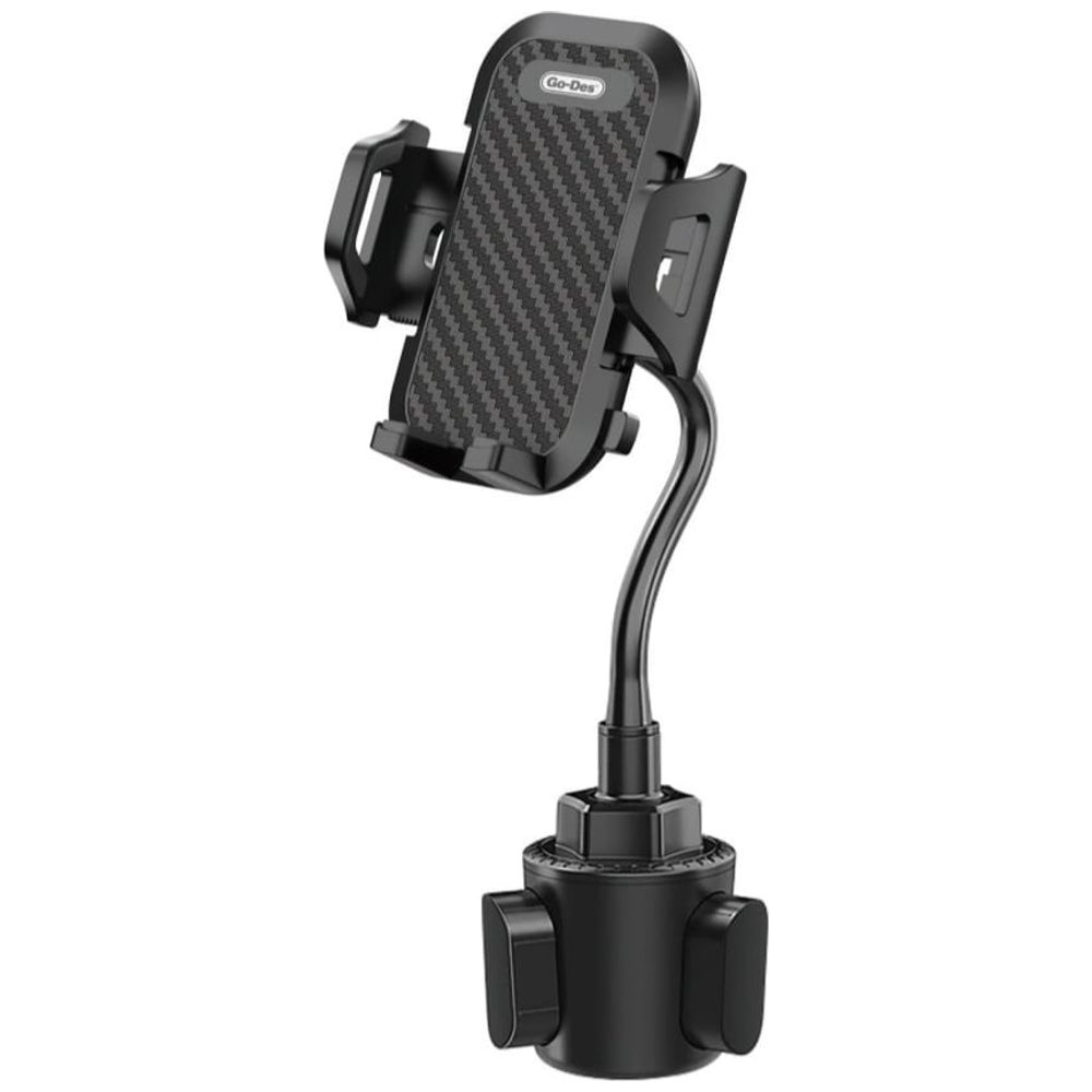 Go-Des Go-Des - Car Cup Mount - Flexible ball joint - High-quality plastics with rubber padding - Black