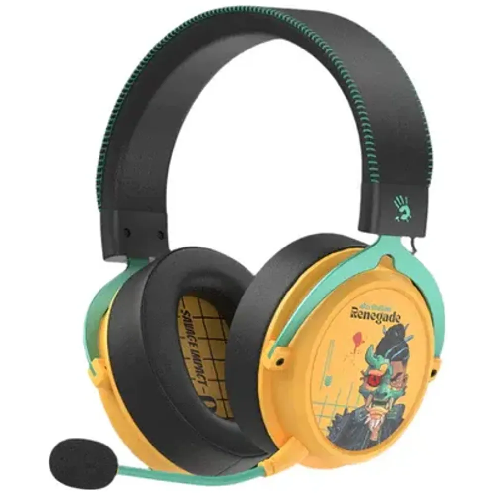 Bloody Bloody MR595 Renegade - Wireless Gaming Headset - 135 Hours Battery - Bluetooth 5.3 - Yellow 135h – 75,000 IQD Iraq