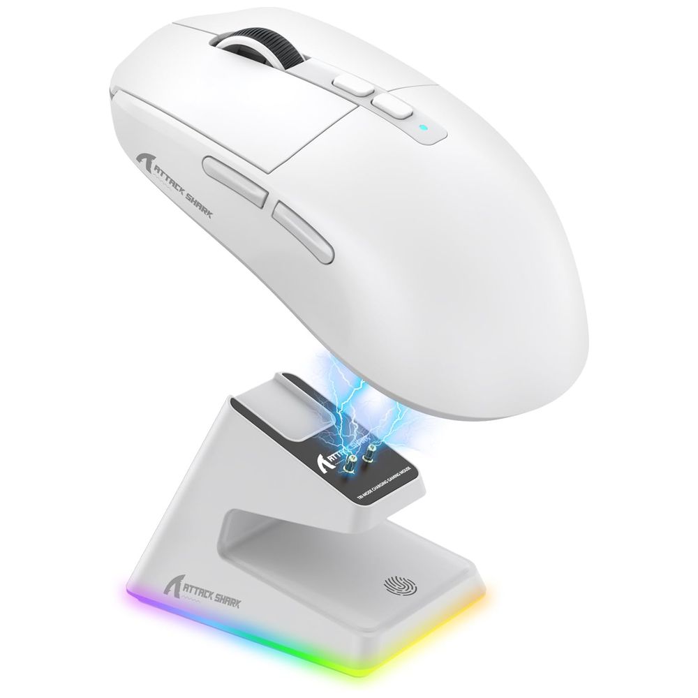 Attack Shark X6 - Wireless Gaming Mouse - Up To 200 hour - 26000 DPI - White Up To 200 hour, 26000 DPI