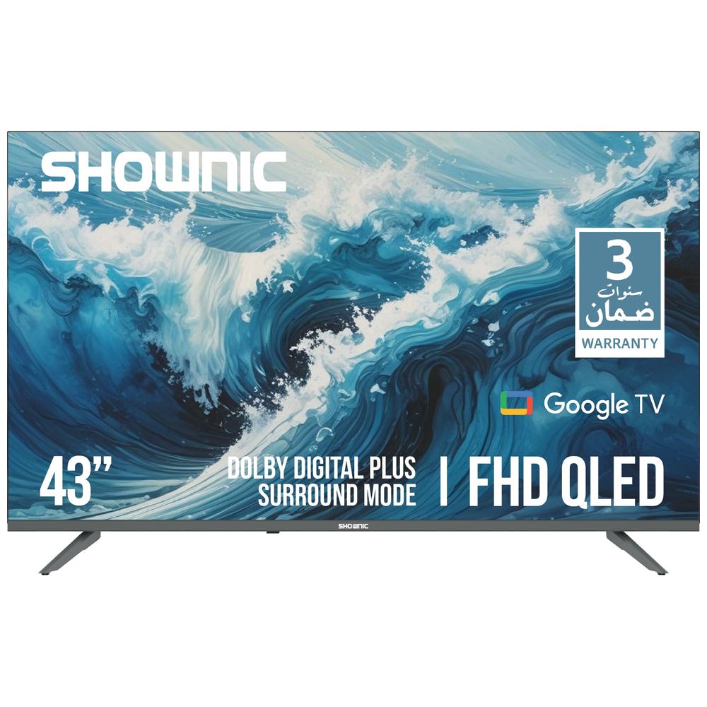 Shownic SHOWNIC TS-43AFHGD - 43 Inch - FHD - QLED - 60 Hz - Google TV - Black 43 inch, FHD, QLED, 60Hz