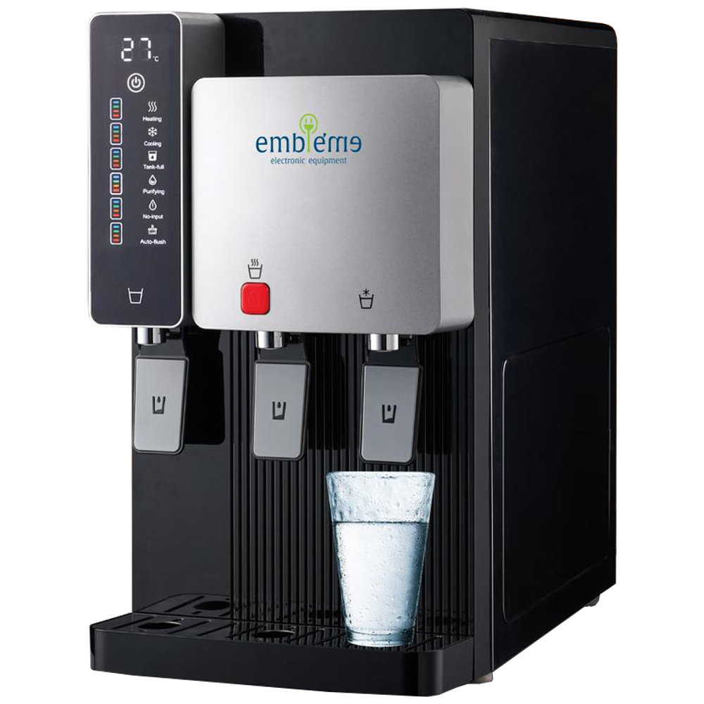 Embellium SMWD29 Water Dispenser - Integrated 7-Stage RO System - Cooling, Filtration, and Heating - LED Touchscreen - Safety Lock - Black