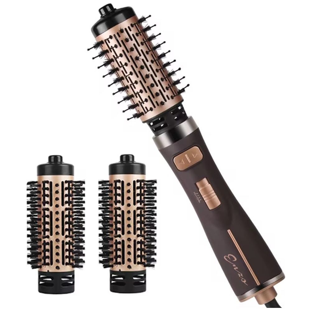 Enzo Professional Wet/Dry Styler - 3 Interchangeable Brush Heads - 1500W - Bronze