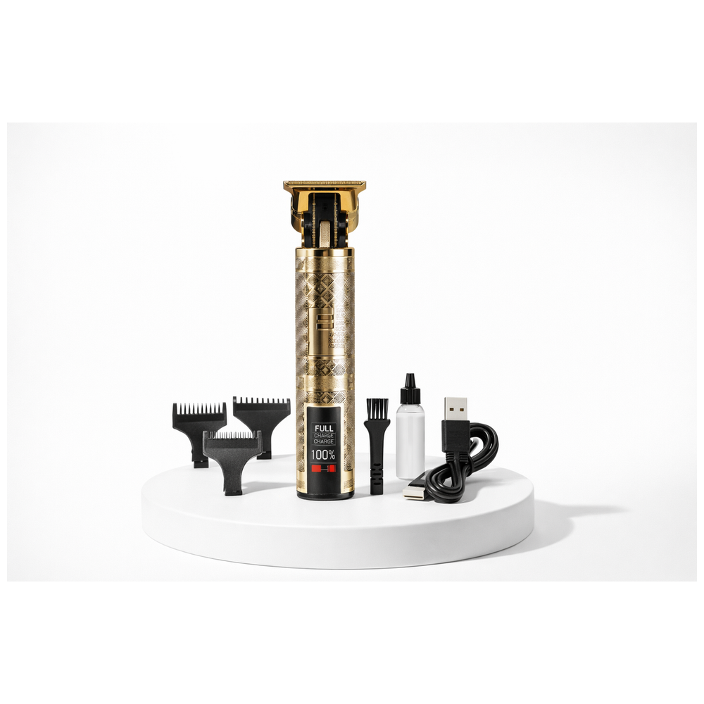 HAUSBERG HB-70RTR - Rechargeable Metal Digital Hair Clipper - Gold