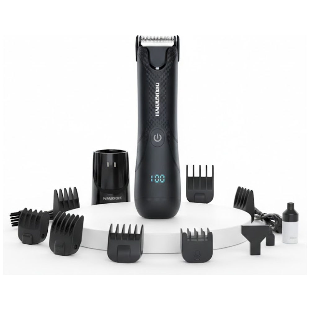 Hausberg HB 98NG - Professional Rechargeable Hair Clipper - Digital Display & 8 Heads - USB - Black