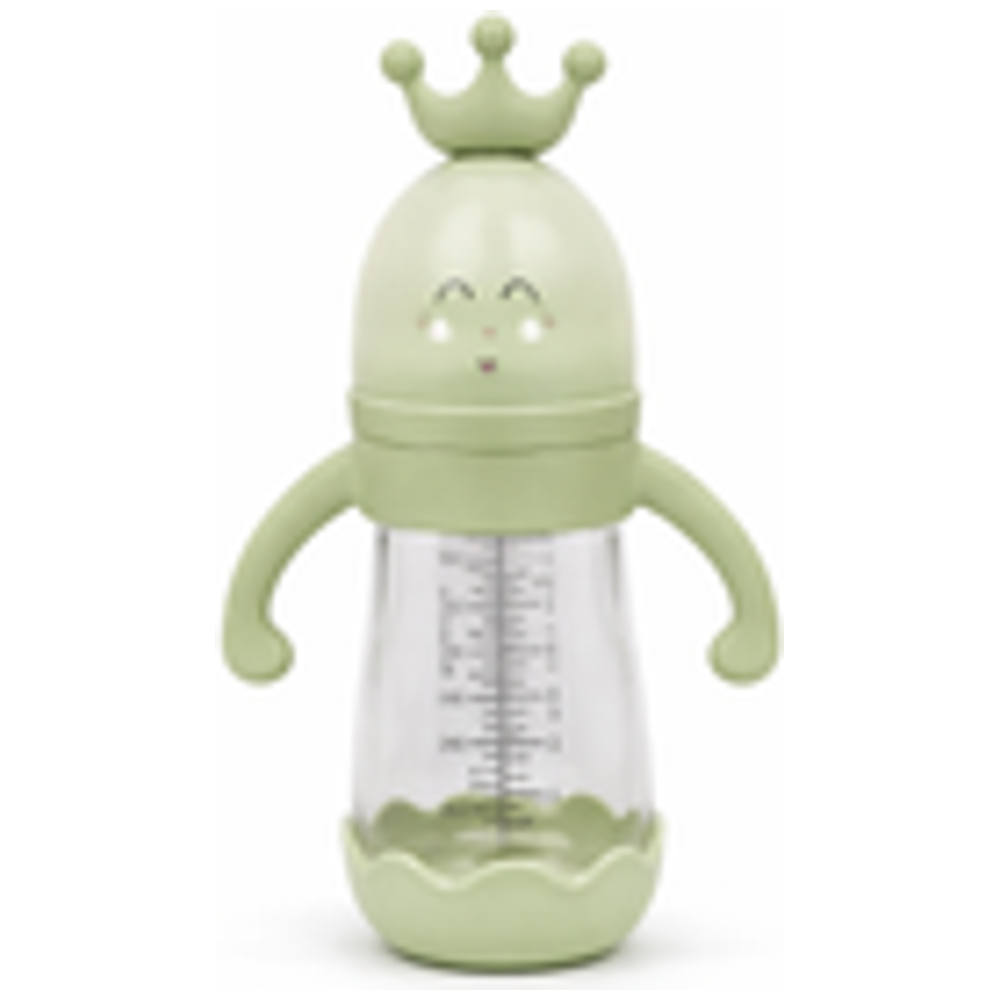 Bebe Mila BB-149 - Baby Feeding Glass Bottle Crown Design - 240 ml - Green