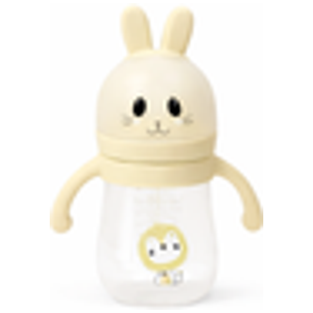 Bebe Mila BB-182 - Plastic Feeding Bottle - Rabbit Design - 240 ml - Beige