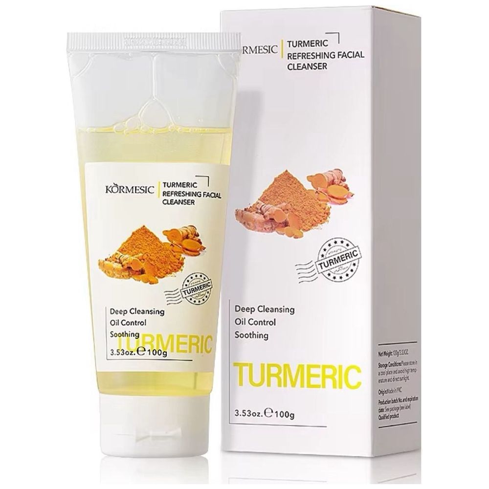 Kormesic Turmeric Refreshing Facial Cleanser - Deep Cleansing, Oil Control, Soothing, 100 g