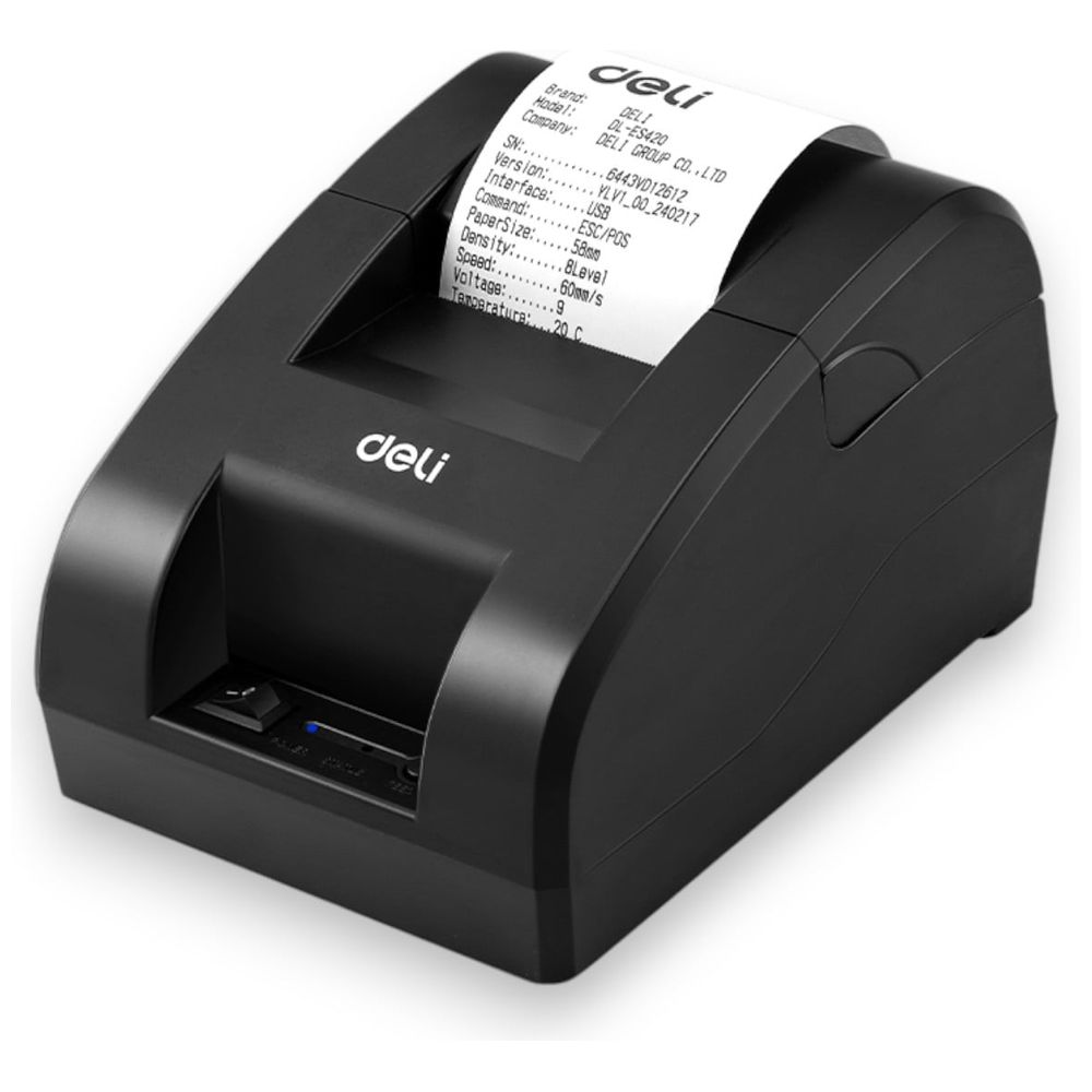 Deli ES420 Thermal Receipt Printer - USB - 203 dpi - Black 203 dpi