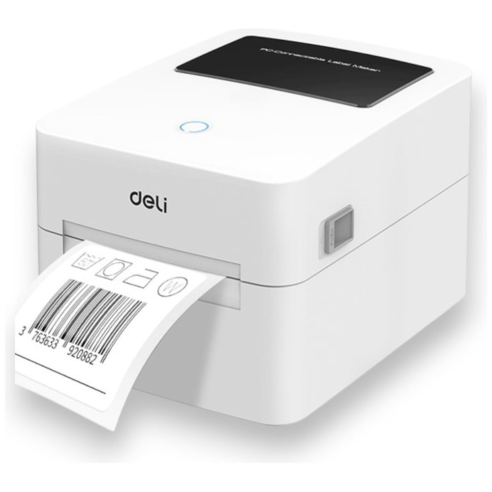 Deli E750W - Wireless Bluetooth Thermal Label Printer, Self-adhesive, Express Sheet QR Code Tag Barcode Machine - Milky White – 138,500 IQD Iraq