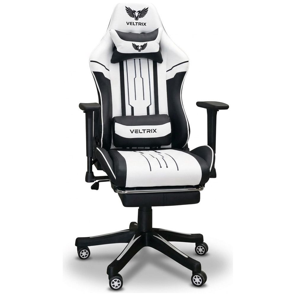 VVeltrex VX G4 - Gaming Chair - 3D Adjustable Armrests - Footrest - Black & White