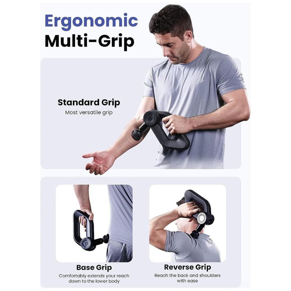 Bob and Brad Massage Gun - Professional Percussive Muscle Therapy Device - Black