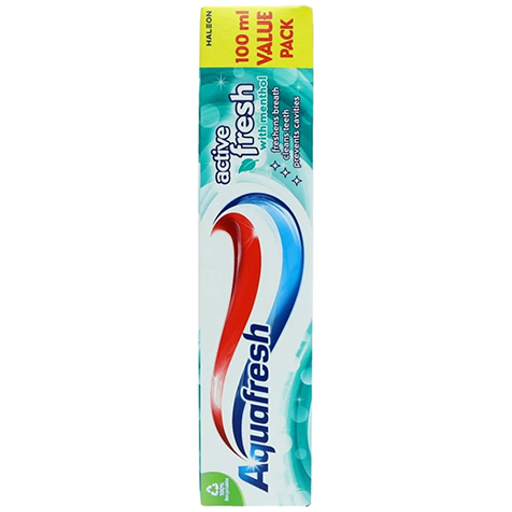 Aquafresh Active Fresh Toothpaste - freshens breath, cleans teeth and protects against cavities, 100 ml