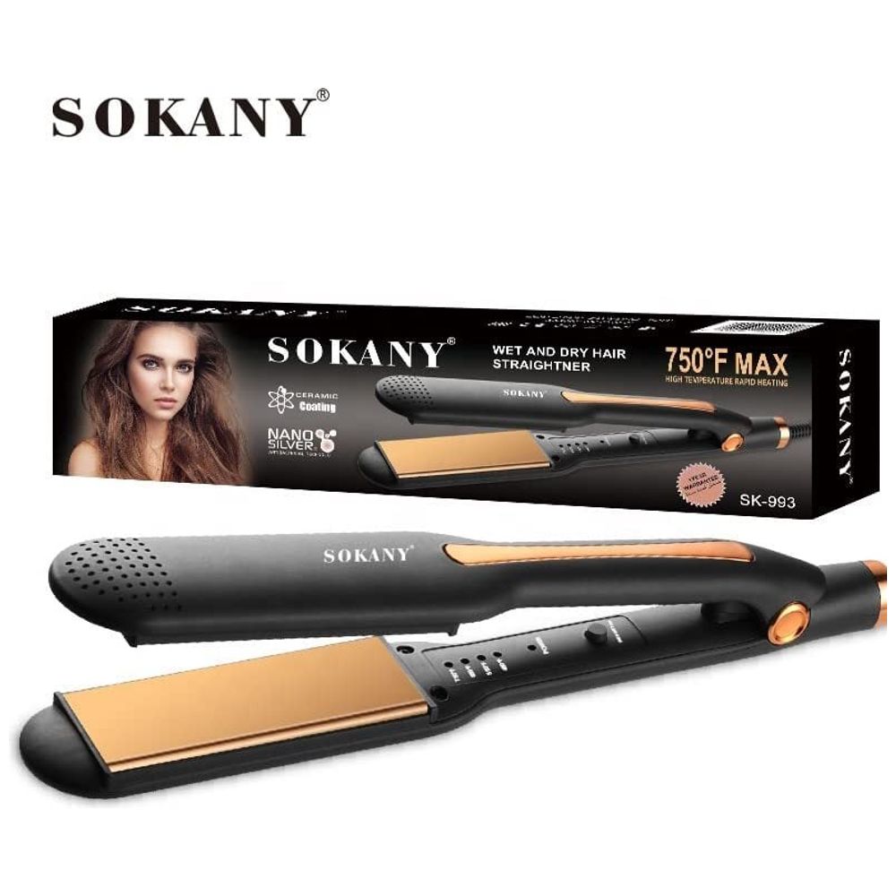 Sokany SK-993 Ceramic Hair Straightener - Black