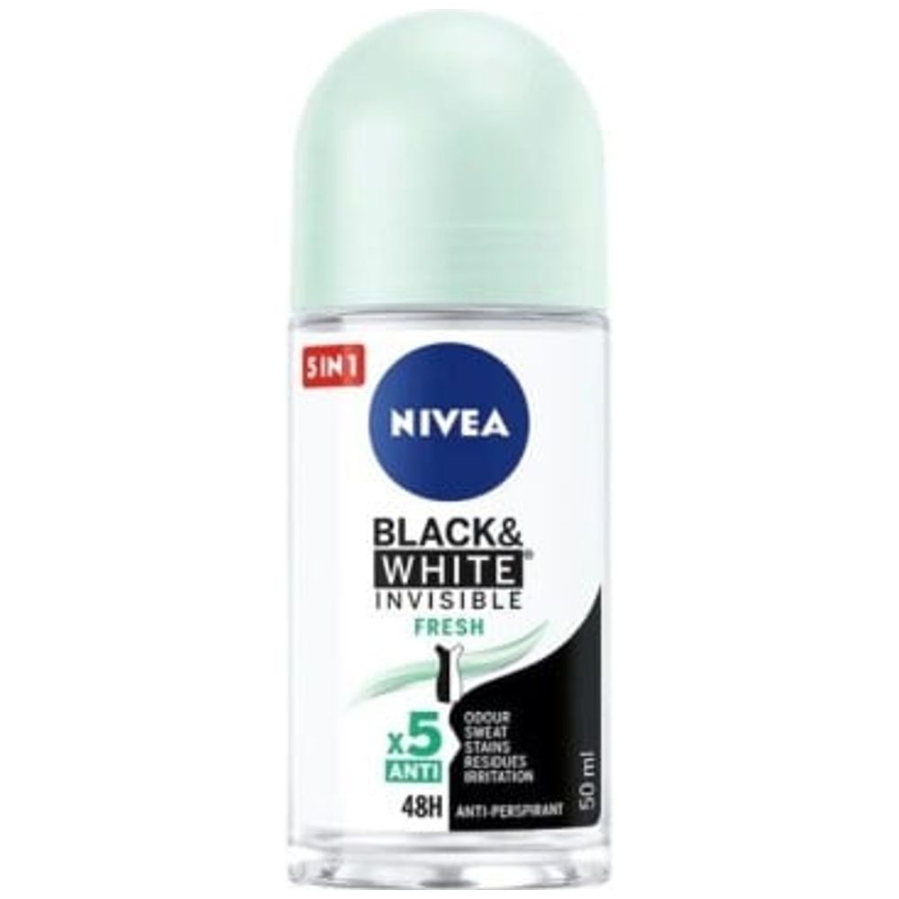 Black & White Invisible Fresh by Nivea for Women - Anti-Perspirant Roll-On, 50 ml