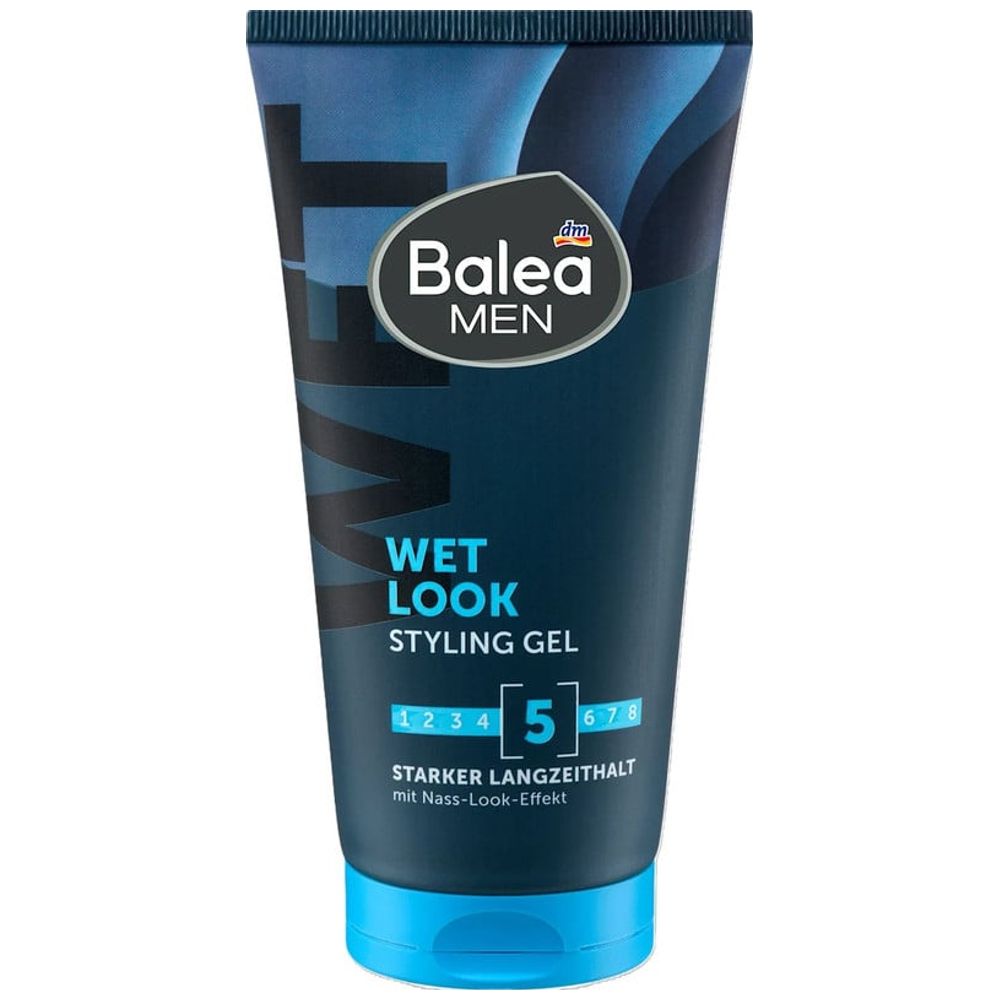 Balea Men Wet Look Hair Gel - strong hold with wet look and nourishes hair, 150 ml