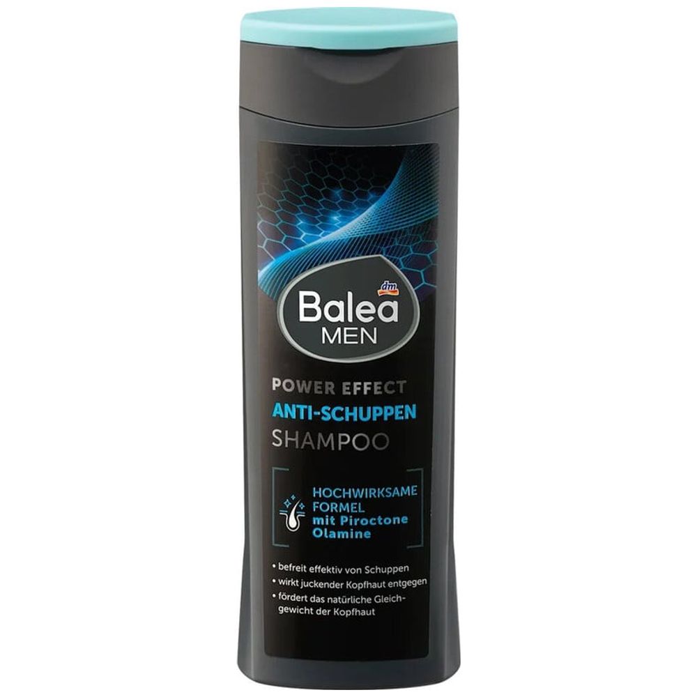 Balea Men Power Effect Shampoo - Cleanses hair, fights dandruff, and supports a healthy scalp balance, 250 ml