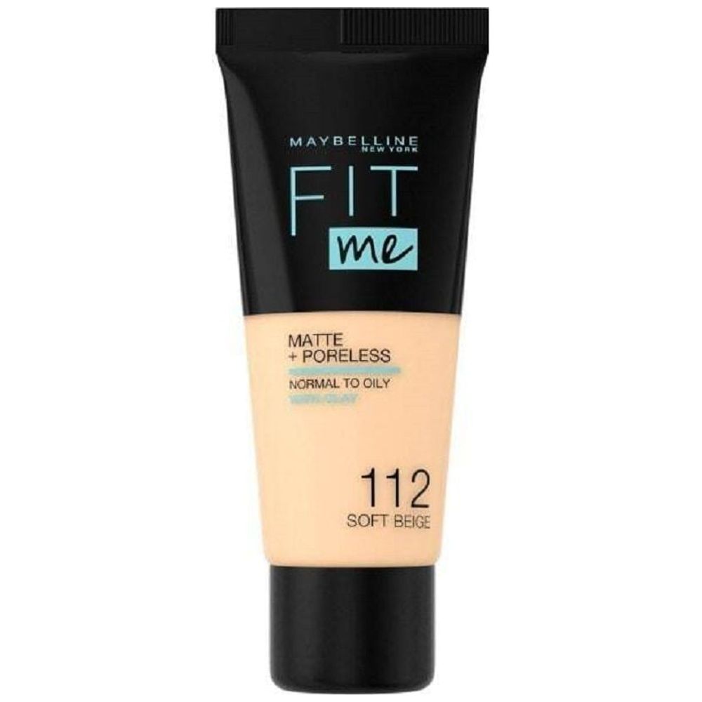 Maybelline Matte & Poreless Foundation, 112 Soft Beige - 30 ml
