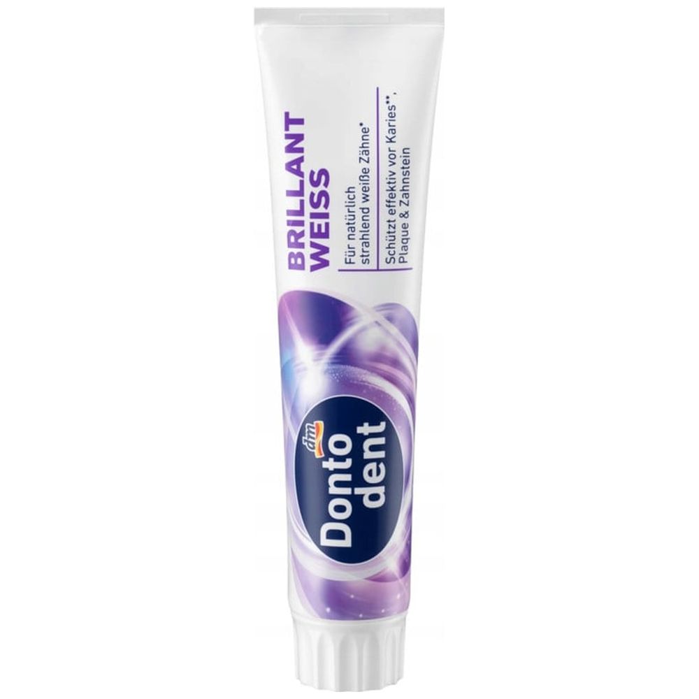 Dontodent Brilliant White Toothpaste - gently removes stains, restores tooth whiteness, 125 ml
