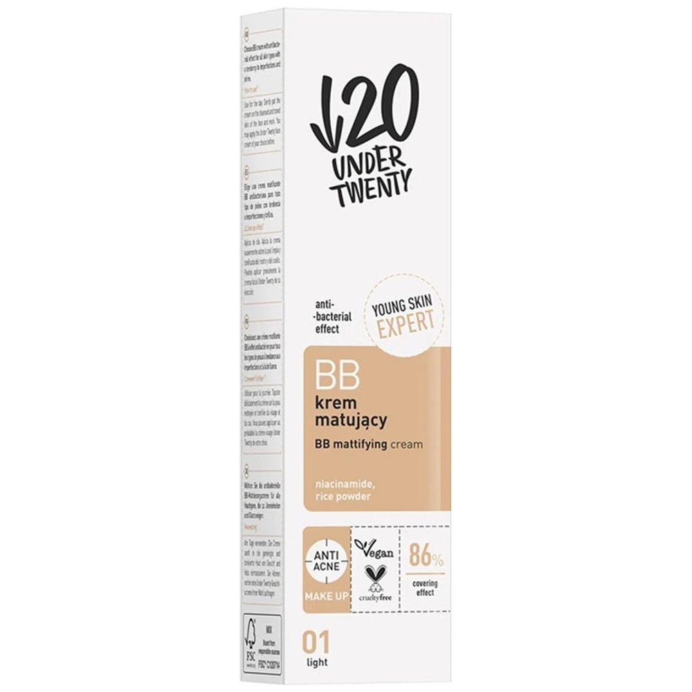 Under Twenty BB Mattifying Cream, 60 ml - 01