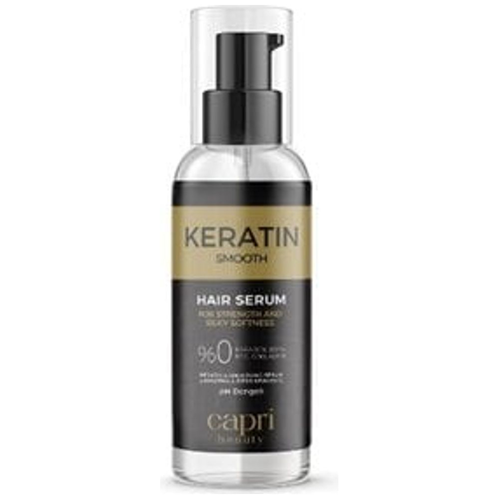 Capri Keratin Smooth Hair Serum - Delivers intense shine, softness, and reduces split ends, 100 ml