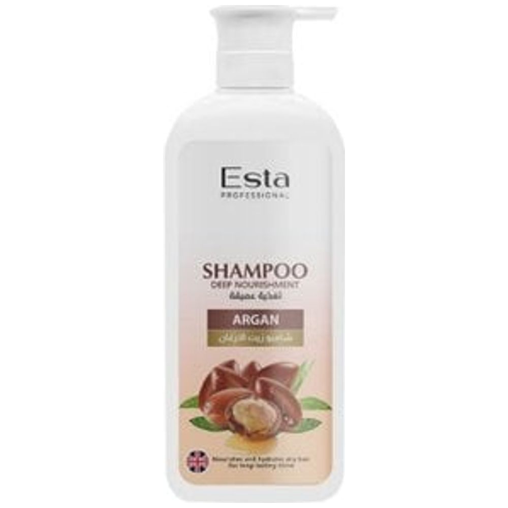 Esta Argan Shampoo - Nourishes and hydrates dry hair for long-lasting shine, 750 ml