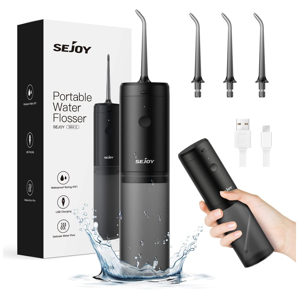Sejoy Mint 3 - Portable Wireless Water Flosser - 140 ml - Black 140ml