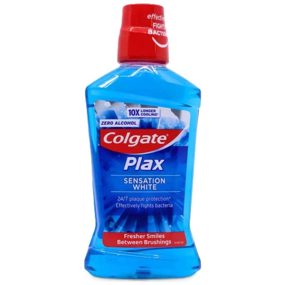 Colgate Plax Sensation White Mouthwash - fights bacteria and enhances teeth whitening, 500 ml