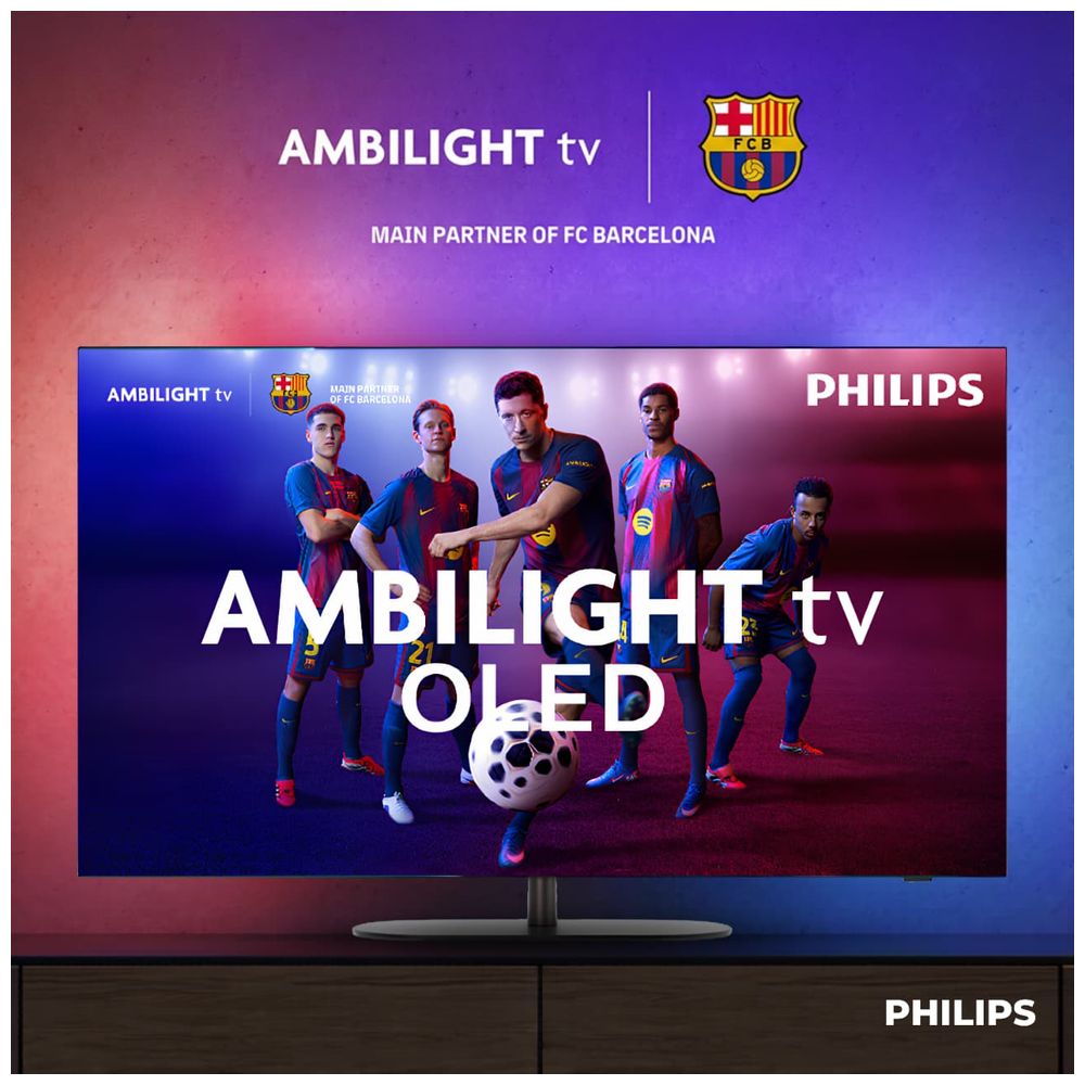 Philips Philips 55 Inch - Smart TV - 4K UHD OLED - Google TV - 3 Sided Ambilight - P5 AI Processor - 144Hz - Frameless Design - European origin 55 inch 4K OLED 144Hz