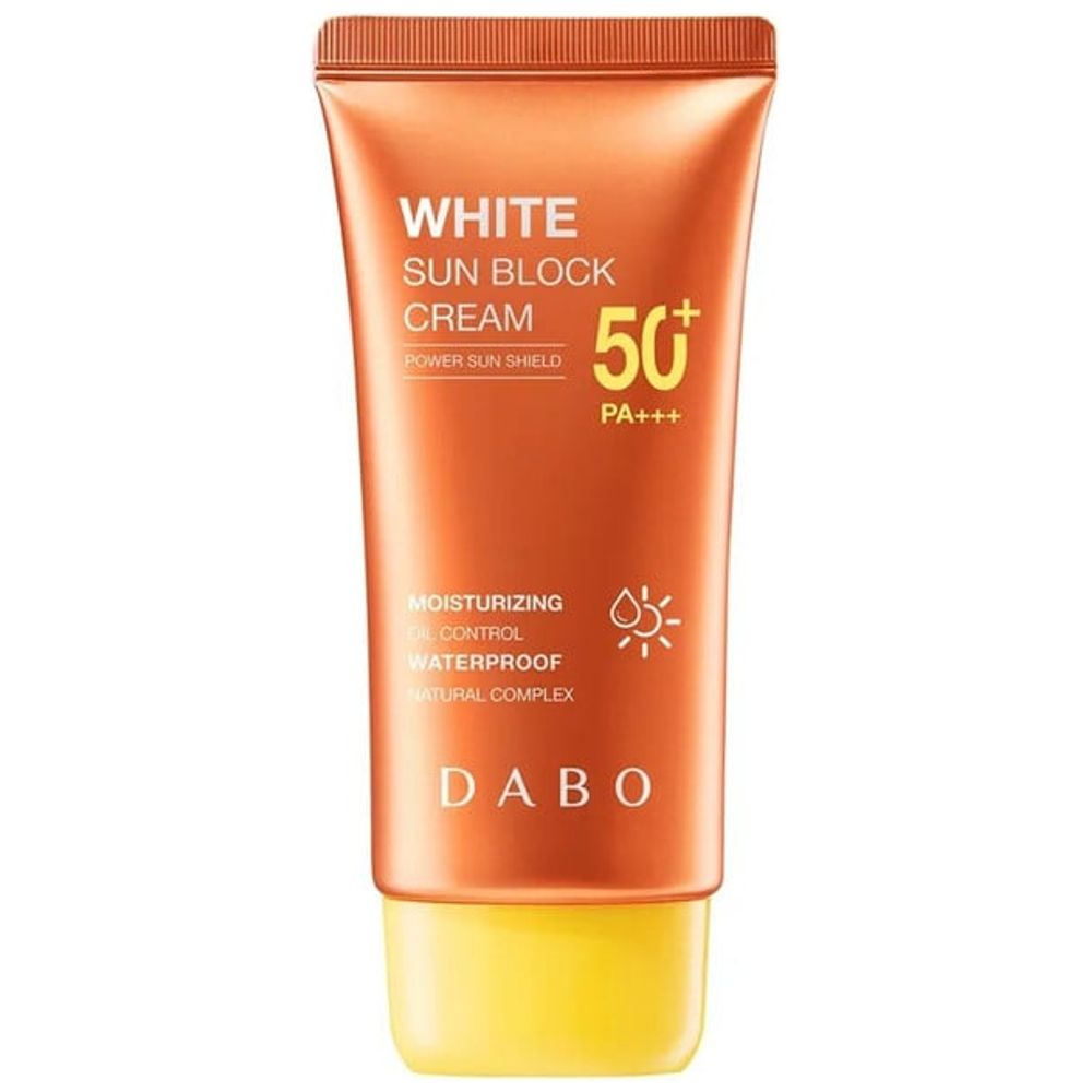 Dabo White Sunscreen Cream - SPF 50+ water resistant and provides high protection, 70 ml