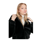 جاكيت ترينديول ميلا كبير الحجم بغطاء للرأس - اسود