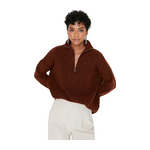 Trendyolmilla Women’s Soft Textured Zippered Knitwear Sweater 