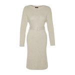 Trendyolmilla Mini Knitwear Belted Dress - Beige