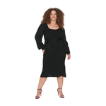 Trendyol Curve Balloon Sleeve Knitwear Dress - Black