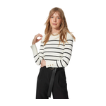 Trendyolmilla Women’s Premium Yarn/Special Yarn Striped Knitwear Sweater - White