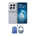 تيكنو Camon 30 Premier 5G - دبل سيم - 512/12 كيكابايت + سماعة بلوتوث حول الاذن + حقيبة