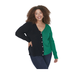 Trendyol Curve Color Blocked Knitwear Cardigan - Navy Blue