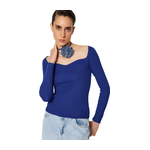 Trendyolmilla Heart Collar Knitwear Sweater - Blue