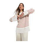 Trendyolmilla Wide Pattern Striped Knit Sweater - Light Beige