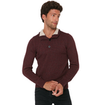 Trendyol Man Men's Slim Fit Half Fisherman Buttoned Knitwear Sweater - Burgundy