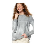 Trendyolmilla Soft Textured Striped Knit Sweater - Gray