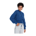 Trendyolmilla Soft Textured Openwork/Perforated Knit Sweater - Blue