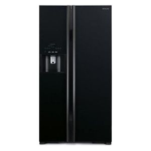 Hitachi R-S700PUQ0 - 22ft - Side By Side Refrigerator - Glass Black