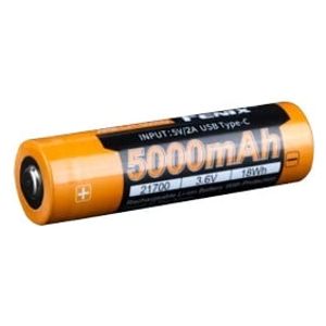  Fenix ARB-L21-5000U - 21700 Rechargeable Li-ion Battery - 5000mAh - Orange 