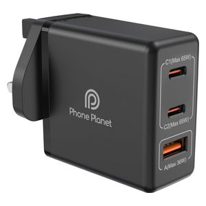  شاحن فون بلانت - 65 واط - منفذ 3 -pp-65W - اسود