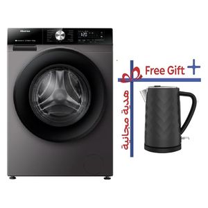Hisense WF3S1043BT - 10.5Kg - 1400RPM - Front Loading Washing Machine - Gray + Hisense H17KBKS2 Kettle - 1.7 L - Removable filter - Black