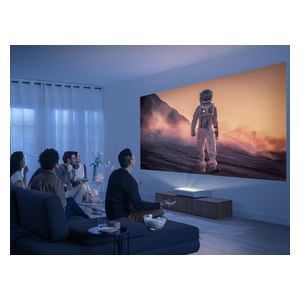 جهاز عرض سامسونج ثلاثي الليزر Premiere مقاس 130 انج بدقة 4K UHD للمسرح المنزلي - ابيض
