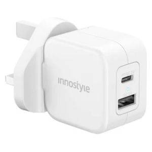 شاحن جداري انوستايل MiniGo Pro III - بقدرة 20 واط - منفذان للشحن السريع PD - أبيض