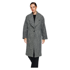 ترينديول ميلا جاكيت صوف كشمير طويل بقصة واسعة - رمادي