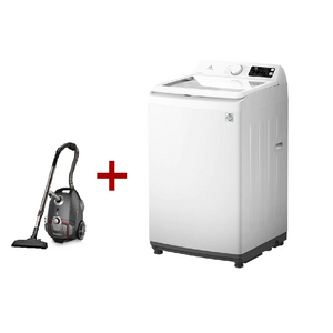 Alhafidh WMHA-1288WTL61 - 12Kg - Top Loading Washing Machine - White + Alhafidh VCHA-2200CB42 - 2200W - 4L - Bag Vacuum Cleaner - Black