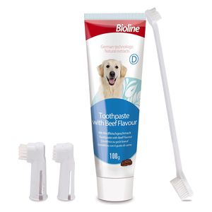  Bioline Dental Toothpaste Set Beef Flavor For Dogs - 100g 